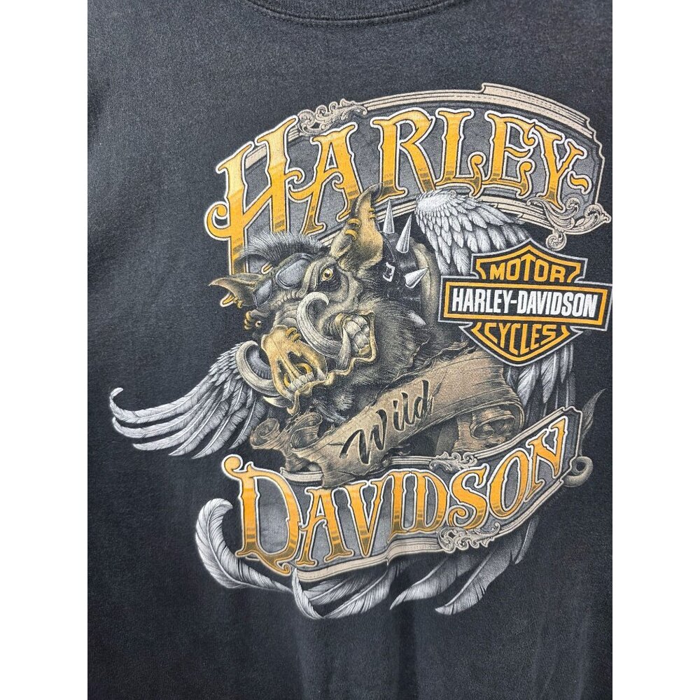 Harley Davidson 2XL Wild Hog Graphic‎ T-Shirt Mendocino County 100% Cotton